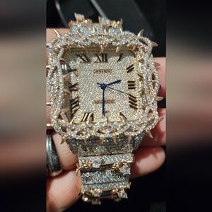 NWT Silver/Rose Gold Watch VVS1 Diamonds